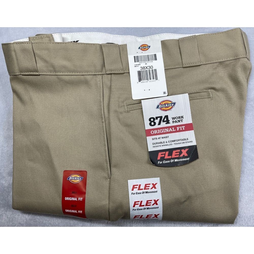 Dickies Pants Mens 38X30 Tan 874 Original Fit Flex‎ Straight Leg Work Pant NWT